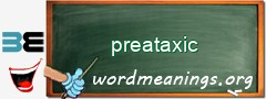WordMeaning blackboard for preataxic